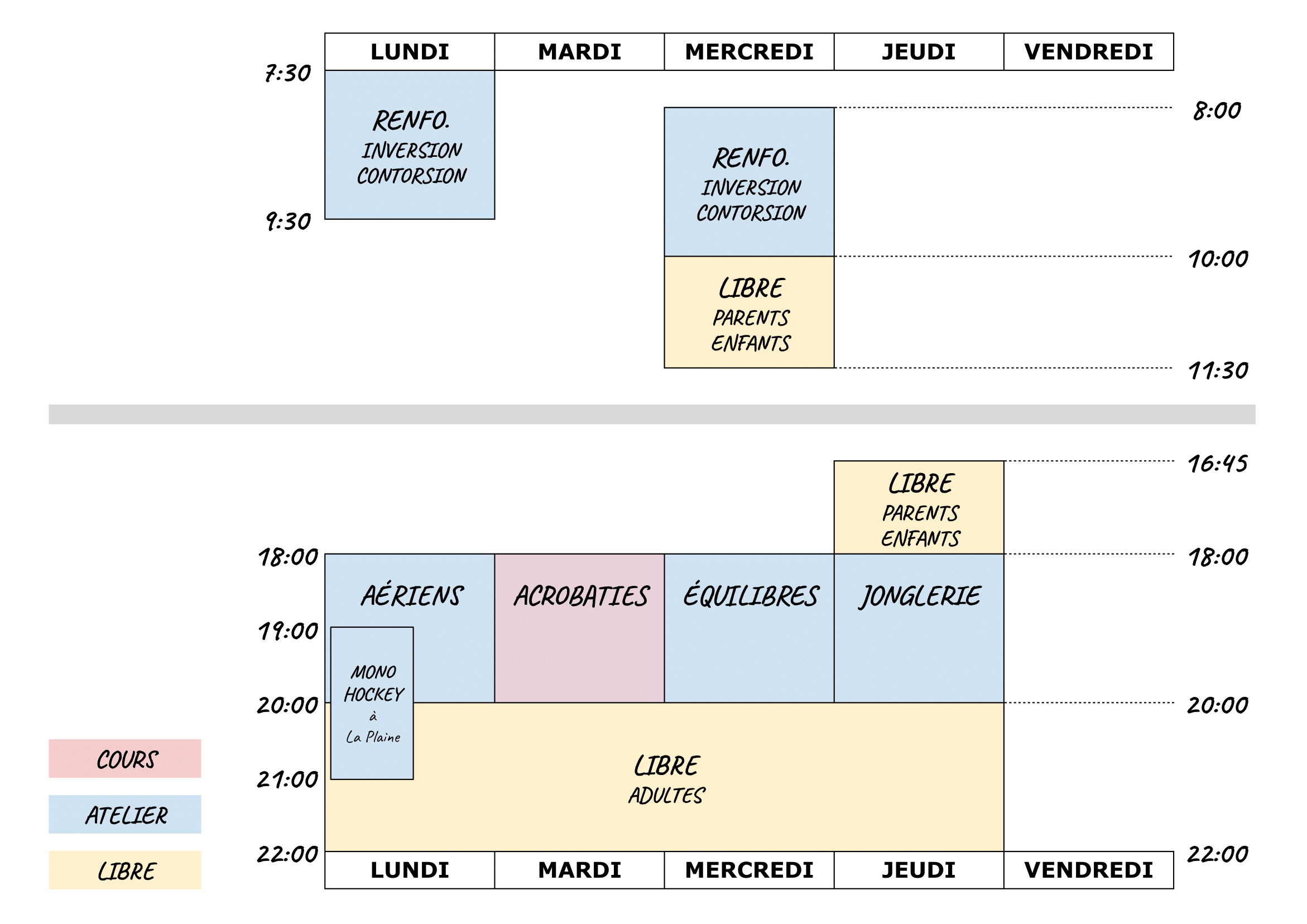 Calendrier des permanences pour l'année 2025-2026